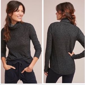 Anthropologie Saturday Sunday brushed fleece turtleneck sweater light gray XS